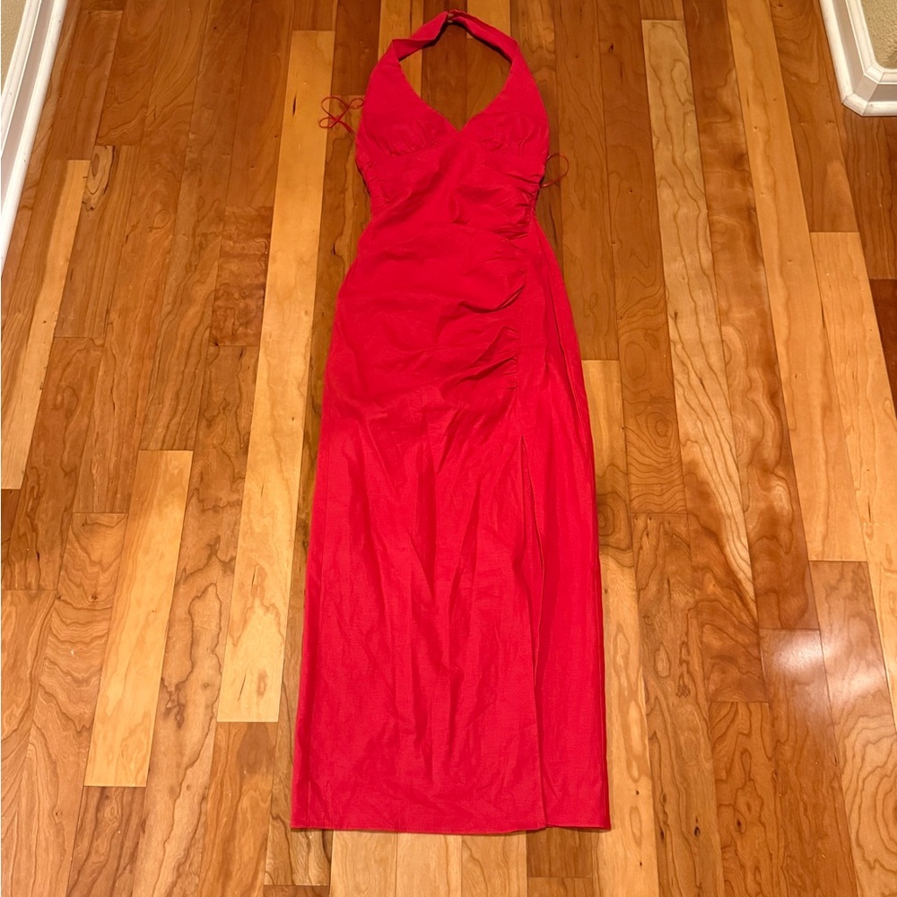Zara Vibrant Red Backless Dress